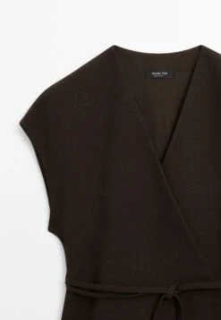 Massimo Dutti DOUBLE-BREASTED V-NECK WITH TIES - Summer Jacket - Mottled Dark Brown -Massimo Dutti Shop d54f1dc874624c4784aeb06f22c5948f