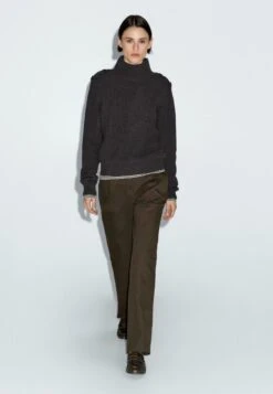 Massimo Dutti STRAIGHT - Trousers - Dark Brown -Massimo Dutti Shop d55e9fc3a7204bb4b94934774e3c0a6d