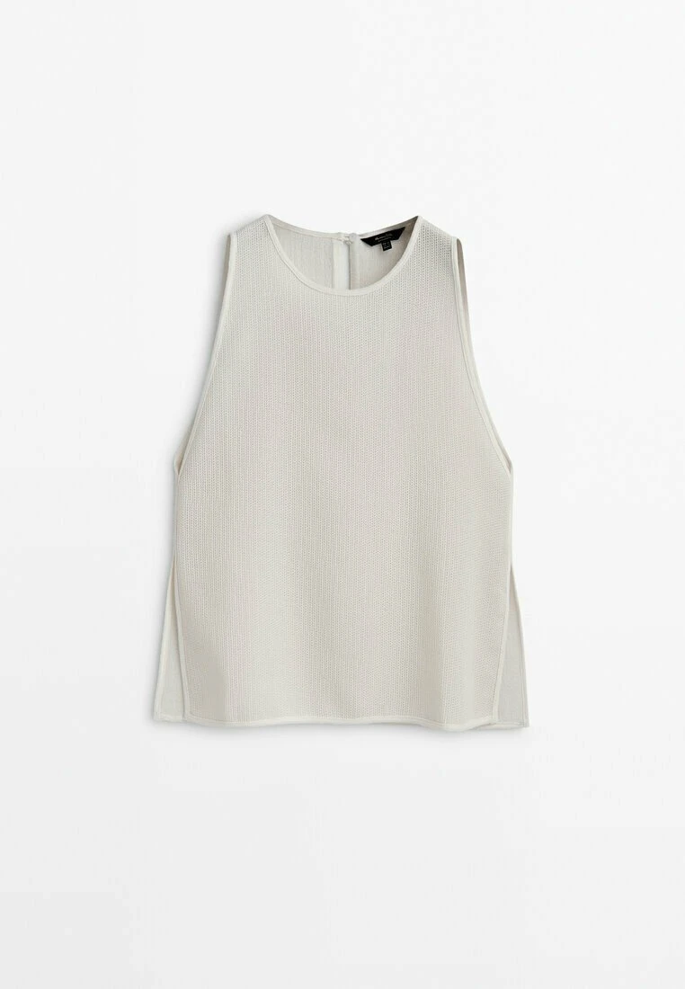 Massimo Dutti Textured With Side Vents- Top - Beige 8 Massimo Dutti Textured With Side Vents- Top - Beige - Image 6