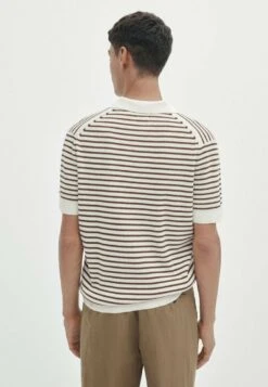 Massimo Dutti Striped Collar- Polo Shirt - Beige -Massimo Dutti Shop d56a13e0f79d49e39c58c63a49b25ff5
