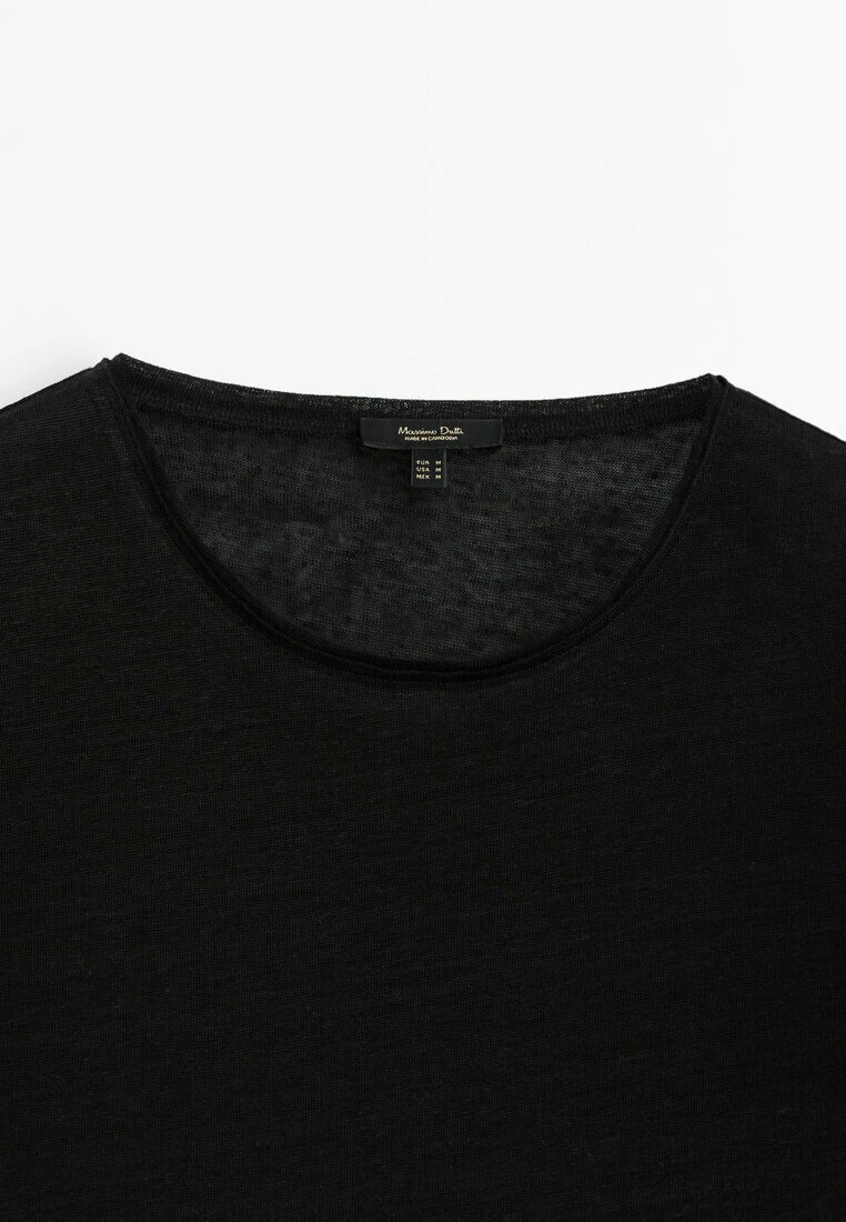 Massimo Dutti Short Sleeve- Basic T-Shirt - Black 12 Massimo Dutti Short Sleeve- Basic T-Shirt - Black - Image 10