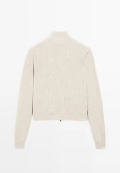 Massimo Dutti ZIP-UP WITH BUTTONS - Cardigan - Beige -Massimo Dutti Shop d5ad97a37ddf4ce3b89a97bffab42ad4