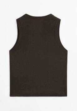 Massimo Dutti V-NECK SLEEVELESS - Basic T-shirt - Brown -Massimo Dutti Shop d5bd4655b75f419e8208db34ad46d8c1
