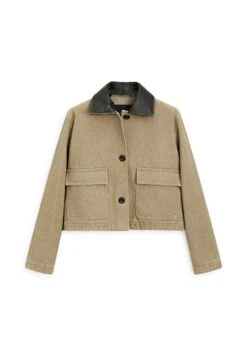 Massimo Dutti SHORT WITH DETACHABLE COLLAR DETAIL - Summer Jacket - Sand -Massimo Dutti Shop d5edcf8e65fb4e64bd5d5c26af85fa68