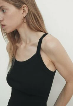 Massimo Dutti Mercerised - Top - Black -Massimo Dutti Shop d61ec91efaab4158aaaad31f6915a7b8