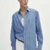 Massimo Dutti Soft Wash Striped - Shirt - Blue 2 Massimo Dutti Soft Wash Striped - Shirt - Blue -Massimo Dutti Shop d62405beaef045c2be103d3b12c2ce98