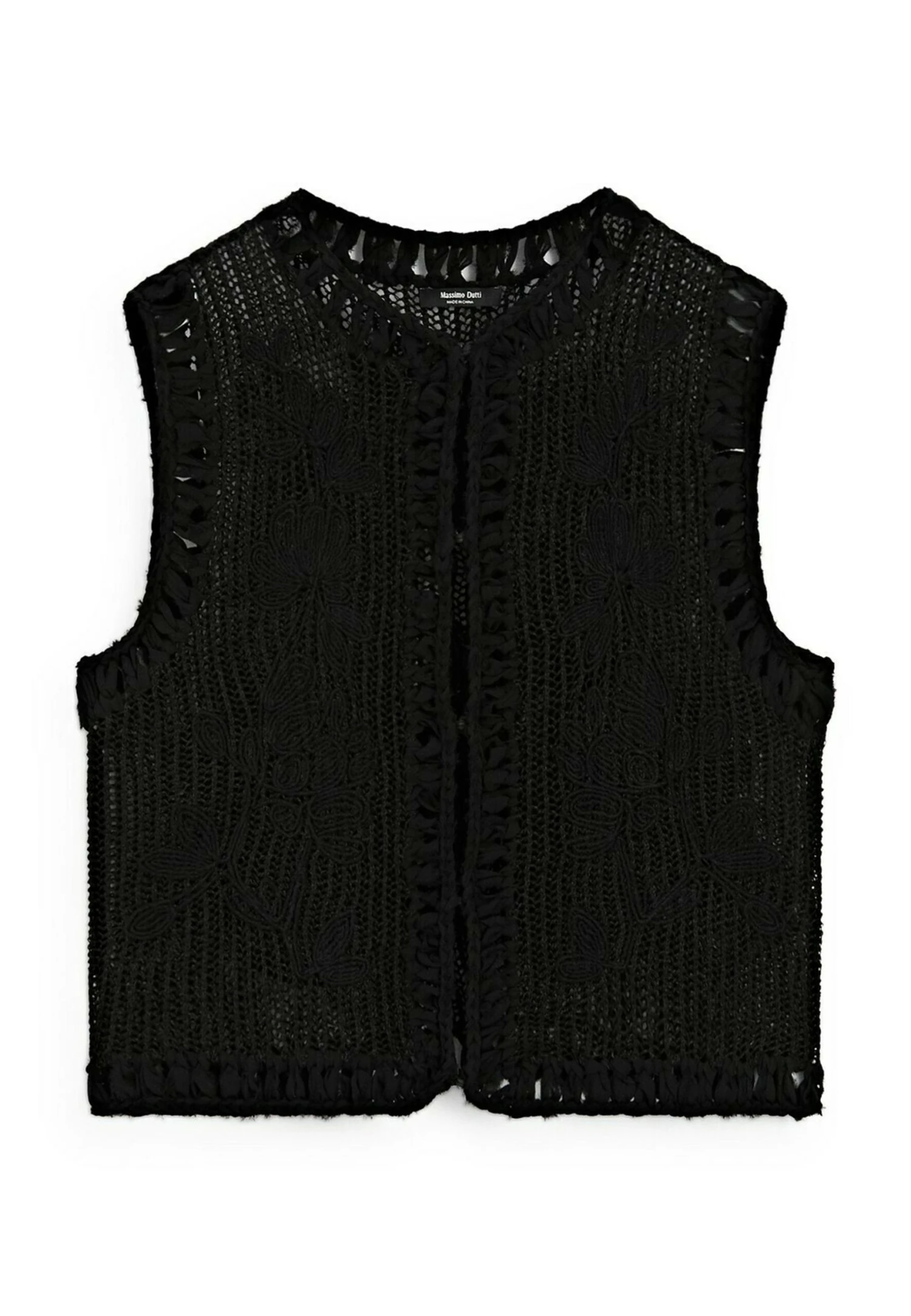 Massimo Dutti CREW NECK WITH EMBROIDERED DETAIL - Waistcoat - Black 8 Massimo Dutti CREW NECK WITH EMBROIDERED DETAIL - Waistcoat - Black - Image 6