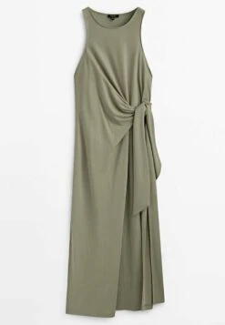 Massimo Dutti Midi With Knot Detail - Day Dress -Massimo Dutti Shop d69beefce3f14a03a186b72e13020c39