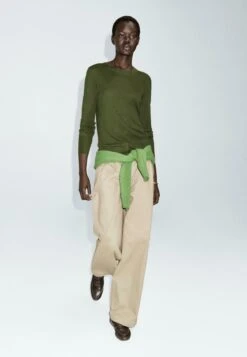 Massimo Dutti LONG SLEEVE WITH RIBBED TRIMS - Jumper - Mottled Dark Green -Massimo Dutti Shop d6a11d9a1e17469a93b5722a17f1bf12