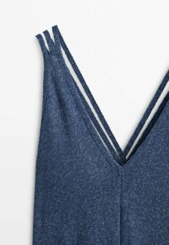 Massimo Dutti Long With Crossed Straps At The Back - Maxi Dress - Blue -Massimo Dutti Shop d6c8547fe4924135a47214684fa8fc6d