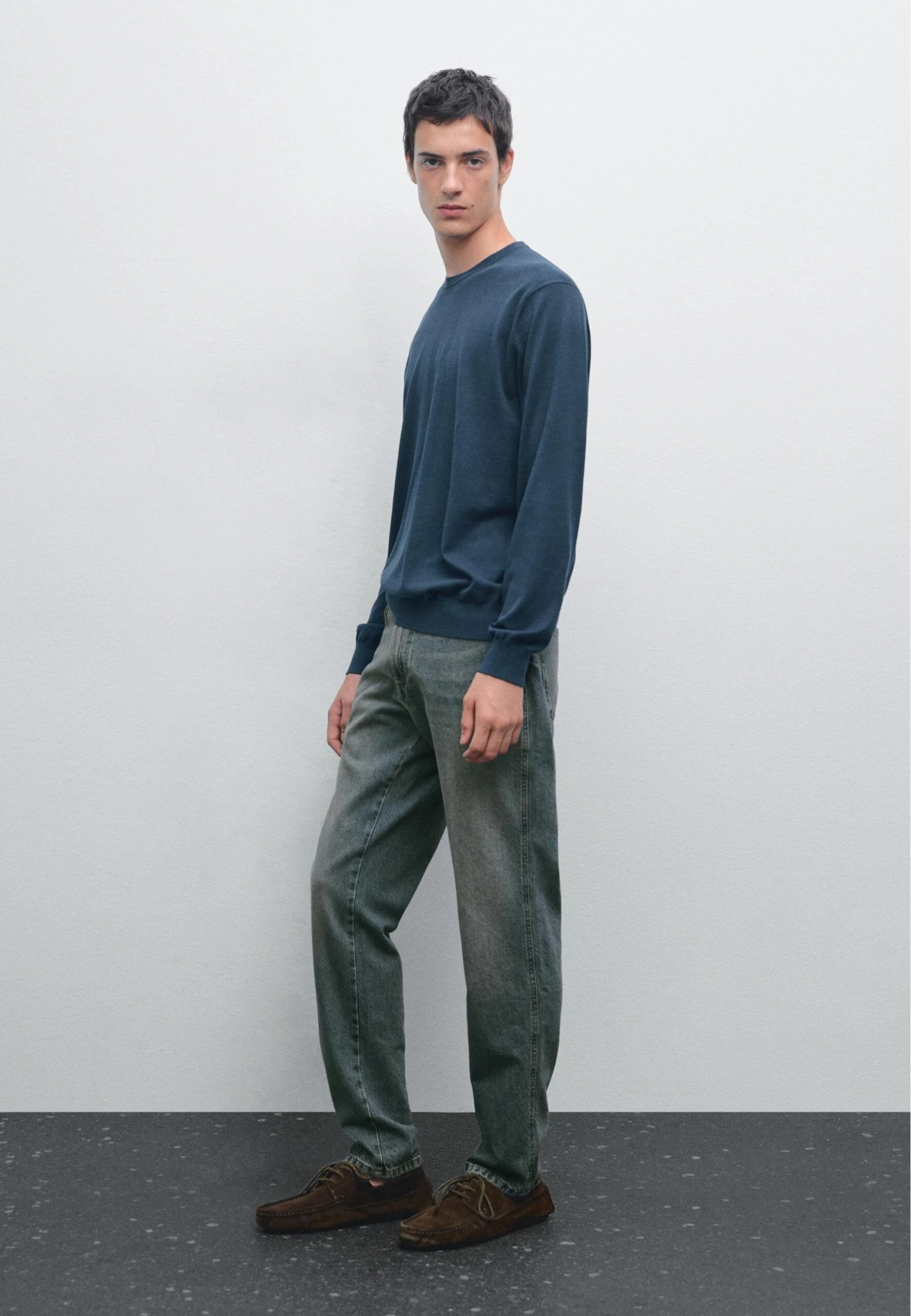 Massimo Dutti LONG SLEEVE CREW NECK - Jumper - Dark Blue 4 Massimo Dutti LONG SLEEVE CREW NECK - Jumper - Dark Blue - Image 2