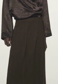 Massimo Dutti A-line Skirt - Dark Brown -Massimo Dutti Shop d6ead6693b2c4af68547b52499f02f94