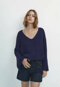 Massimo Dutti With Pocket - Denim Shorts - Dark Blue