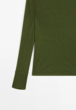 Massimo Dutti LONG SLEEVE WITH RIBBED TRIMS - Jumper - Mottled Dark Green -Massimo Dutti Shop d769336d5b724ea8985cb0f846b0be92