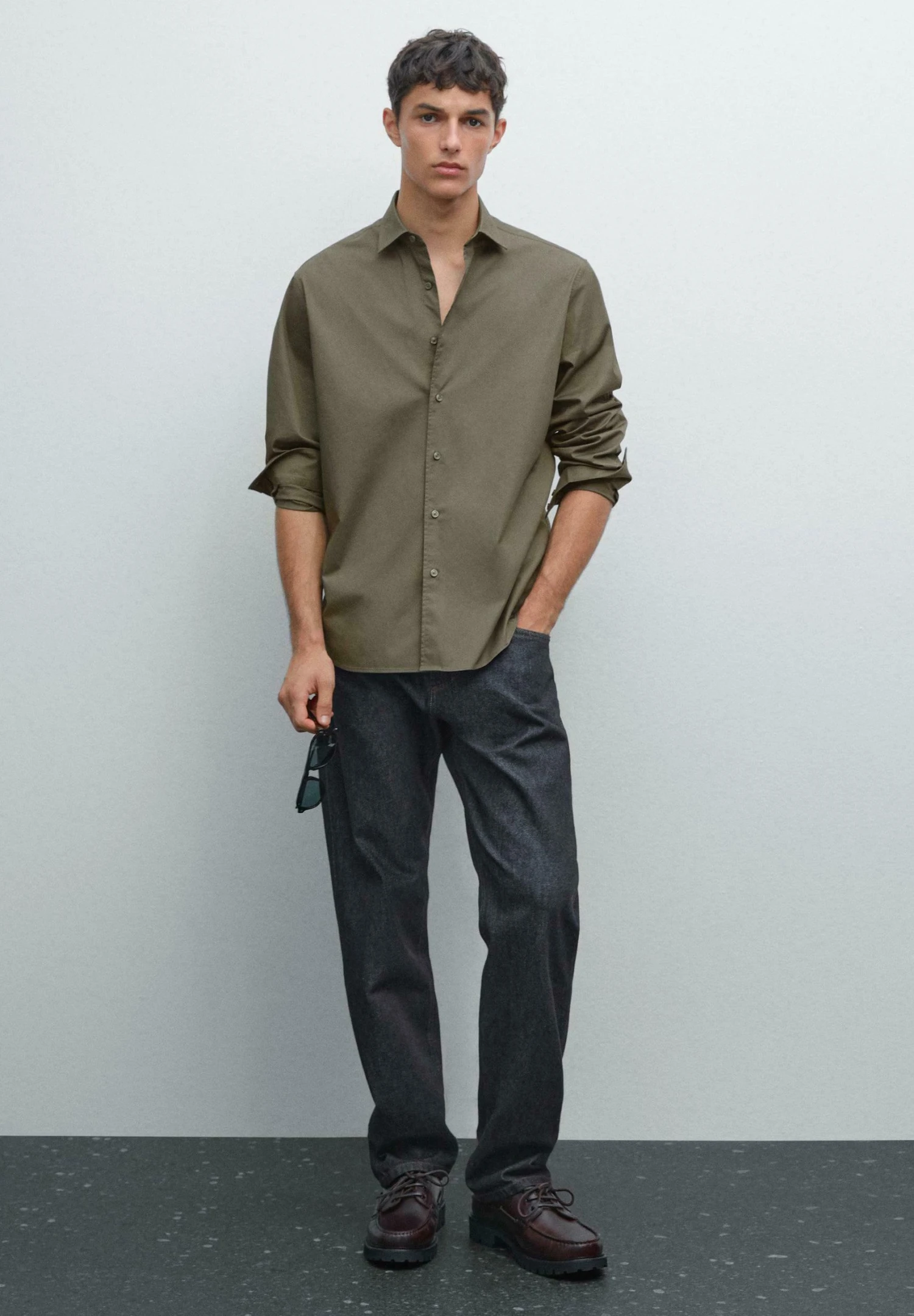 Massimo Dutti STRETCH COMFORT LONG SLEEVE - Shirt - Green 4 Massimo Dutti STRETCH COMFORT LONG SLEEVE - Shirt - Green - Image 2