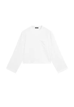 Massimo Dutti OVERSIZE LONG SLEEVE WITH POCKET DETAILS - Long Sleeved Top - White -Massimo Dutti Shop d7ae0a2606ee4e2c96893cf6c9069d7e 1