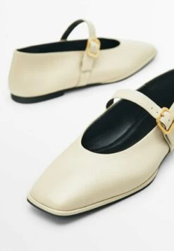 Massimo Dutti Square Flats With Buckled Strap - Ankle Strap Ballet Pumps - Light Brown -Massimo Dutti Shop d7e69ebcf9644d7fb7328a11d0d23dbe