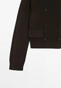 Massimo Dutti BUTTONED DOUBLE-BREASTED - Cardigan - Dark Brown -Massimo Dutti Shop d80361ce65d34863acd0e191ee2723b5