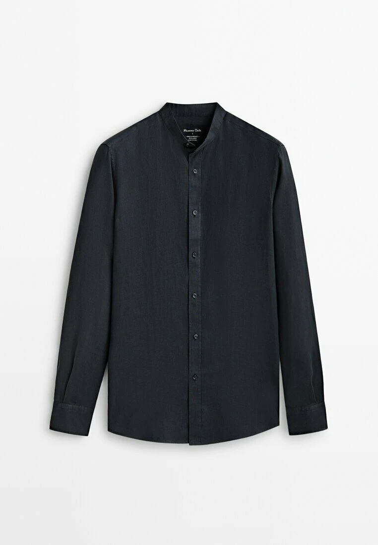 Massimo Dutti With Stand-Up Collar - Shirt - Blue 5 Massimo Dutti With Stand-Up Collar - Shirt - Blue - Image 3