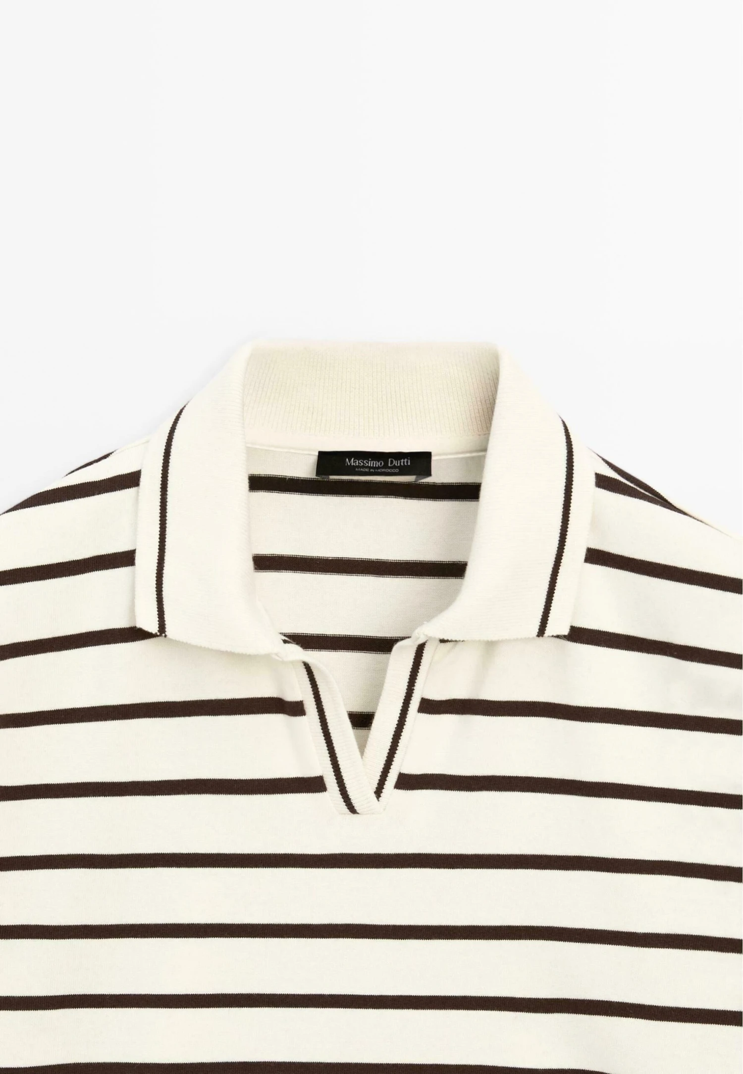 Massimo Dutti LONG SLEEVED STRIPED - Polo Shirt - Beige 11 Massimo Dutti LONG SLEEVED STRIPED - Polo Shirt - Beige - Image 9