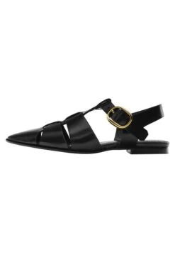 Massimo Dutti Cage With Buckle- Walking Sandals - Black