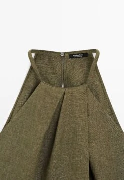 Massimo Dutti CROSSOVER HALTER TOP - Top - Mottled Dark Green -Massimo Dutti Shop d869ff0d84584f2dbf0df9ca802b559c