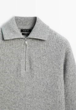 Massimo Dutti MOCK NECK - Jumper - Grey -Massimo Dutti Shop d87ec3bc81c949009e168bd8cde8e5c4