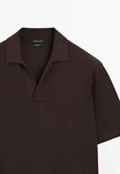 Massimo Dutti LIGHTWEIGHT V-NECK - Polo Shirt - Bordeaux -Massimo Dutti Shop d8a38d1cfb7d4a14bc05862cb9e8a7b7