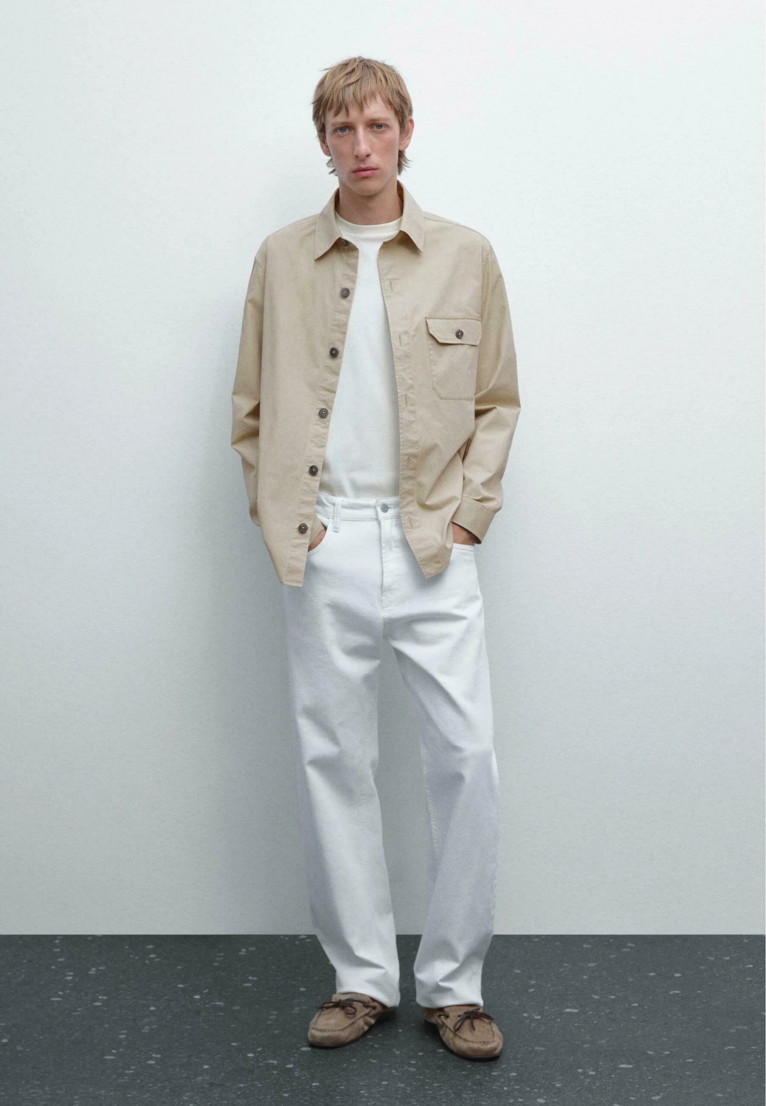 Massimo Dutti OVERGARMENT WITH POCKET - Shirt - Beige 4 Massimo Dutti OVERGARMENT WITH POCKET - Shirt - Beige - Image 2