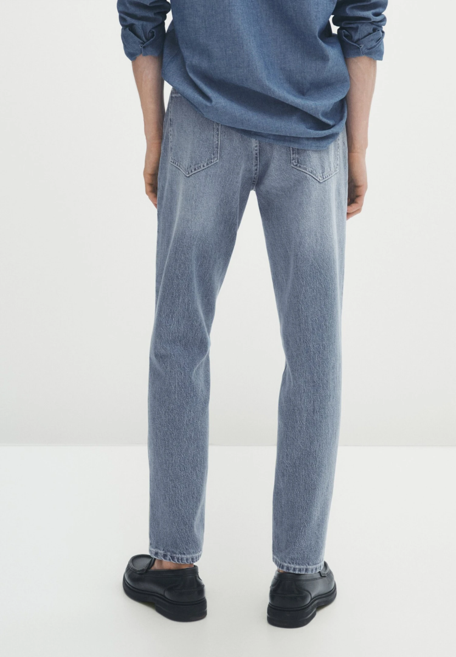 Massimo Dutti Bleached - Slim Fit Jeans - Blue 5 Massimo Dutti Bleached - Slim Fit Jeans - Blue - Image 3