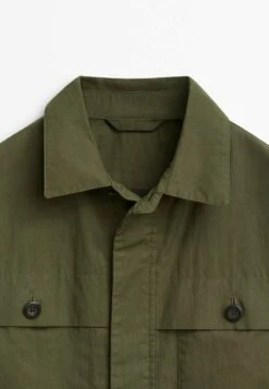 Massimo Dutti With Pockets- Summer Jacket - Khaki -Massimo Dutti Shop d9164578bf8f419b8c71e9e0a07f4e3c