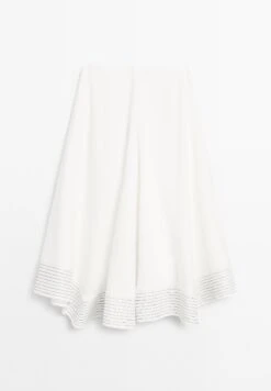 Massimo Dutti FLARED WITH SEAM DETAILS - A-line Skirt - White -Massimo Dutti Shop d9268b942587483c91ad473107108a03