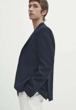 Massimo Dutti Textured Blend - Blazer Jacket - Dark Blue -Massimo Dutti Shop d97aa316e56b4f879c5e0302af0abdc0
