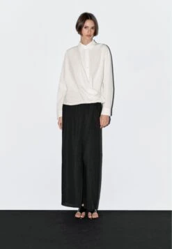 Massimo Dutti GARMENT WITH DRAPED ASYMMETRIC HEM - Blouse - White -Massimo Dutti Shop d9b7738a5c6a4c508bd2d2cea6705c72