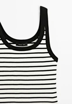 Massimo Dutti STRIPE PRINT WITH ROUND NECK - Top - White -Massimo Dutti Shop d9d783610def4f3f890a3a7ba77e8174