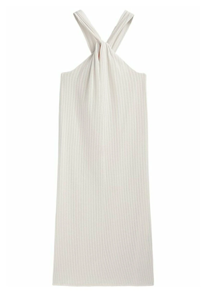Massimo Dutti Textured With Crossover Strap - Day Dress - Beige 7 Massimo Dutti Textured With Crossover Strap - Day Dress - Beige - Image 5