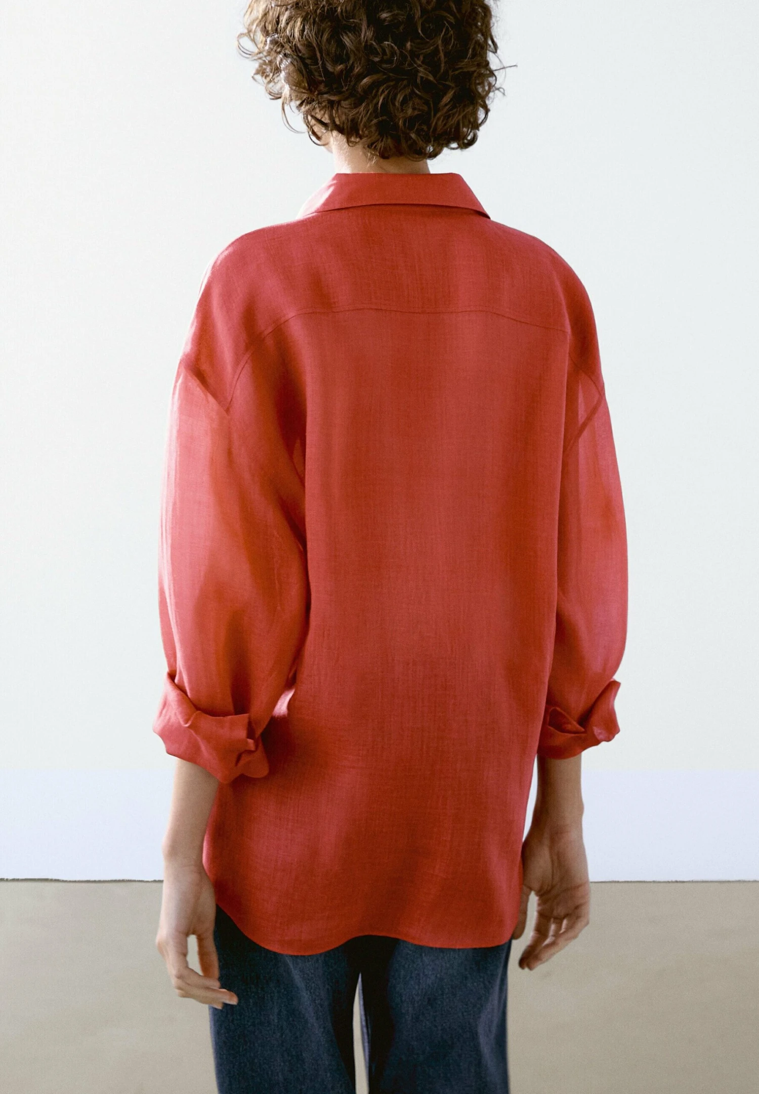 Massimo Dutti WIDE FLOWING LONG SLEEVE - Button-down Blouse - Bordeaux 5 Massimo Dutti WIDE FLOWING LONG SLEEVE - Button-down Blouse - Bordeaux - Image 3