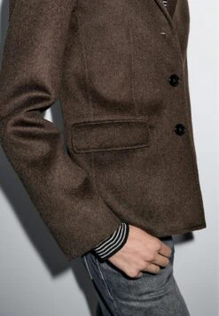 Massimo Dutti TAILORED COLLAR - Blazer - Brown -Massimo Dutti Shop da41bf00037d4efd80994a362a5f3786