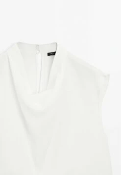 Massimo Dutti FLOWING GARMENT WITH DRAPED COLLAR - Blouse - White -Massimo Dutti Shop da577df6a8e247779e03d735956af5bf