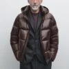 Massimo Dutti WATER-REPELLENT SATIN PUFFER - Down Coat - Dark Brown -Massimo Dutti Shop da5b50eb0392427cab8937ec87dbb93c
