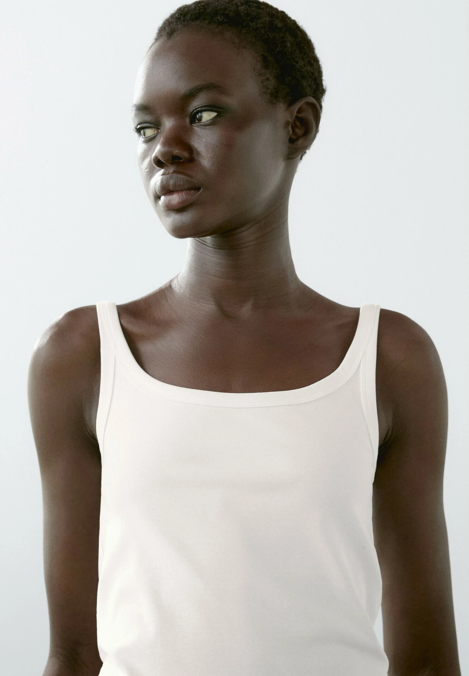 Massimo Dutti STRETCH STRAPPY - Basic T-shirt - White 5 Massimo Dutti STRETCH STRAPPY - Basic T-shirt - White - Image 3