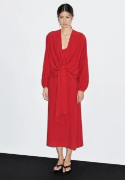 Massimo Dutti MIDI WITH KNOTTED NECKLINE - Cocktail Dress / Party Dress - Red -Massimo Dutti Shop da9e5b49601f45098a42df5f64665ccf