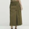 Massimo Dutti A-Line Skirt - Khaki
