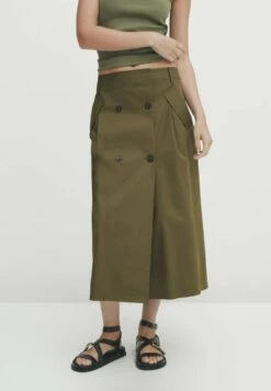 Massimo Dutti A-Line Skirt - Khaki