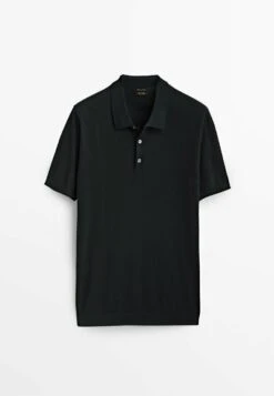 Massimo Dutti Short Sleeve - Polo Shirt - Black -Massimo Dutti Shop dac2f4c47c344dda95bd192de2e26efe