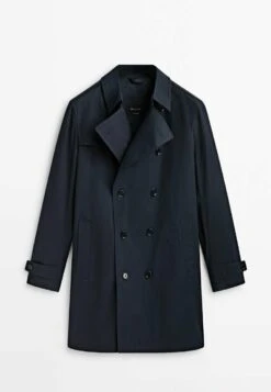 Massimo Dutti Water-Repellent Double-Breasted- Trenchcoat - Dark Blue -Massimo Dutti Shop dac4cad8eba4462dab381481292bdabb