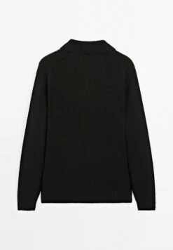 Massimo Dutti V-NECK LONG SLEEVE - Polo Shirt - Black -Massimo Dutti Shop dadc60f6bff843d99c869e0e8b4f96a2