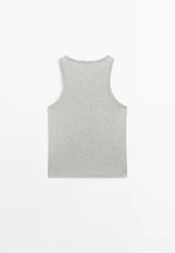 Massimo Dutti ROUND NECK WITH SHIMMERY DETAIL - Top - Silver-coloured -Massimo Dutti Shop dae7172fb32248e5a26ac5971b11647f