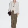 Massimo Dutti WIDE-LEG FLOWING WITH DARTS - Trousers - Mottled Brown
