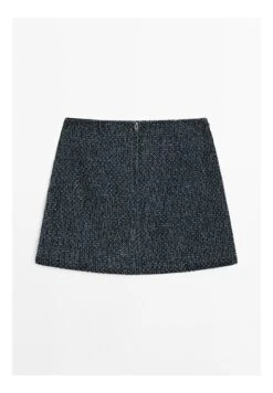 Massimo Dutti TEXTURED MINI - A-line Skirt - Blue Denim -Massimo Dutti Shop db24c828da084fcdaf48f5daf37fe2c1